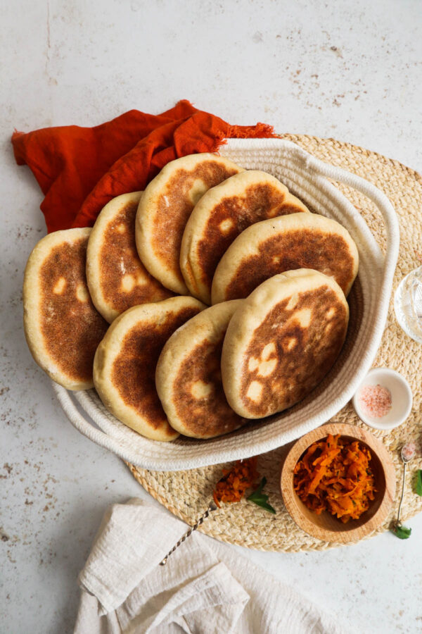 Handmade Moroccan Large Batbout ( Moroccan Flat Bread with Anise Seeds and Sesame Seeds )
